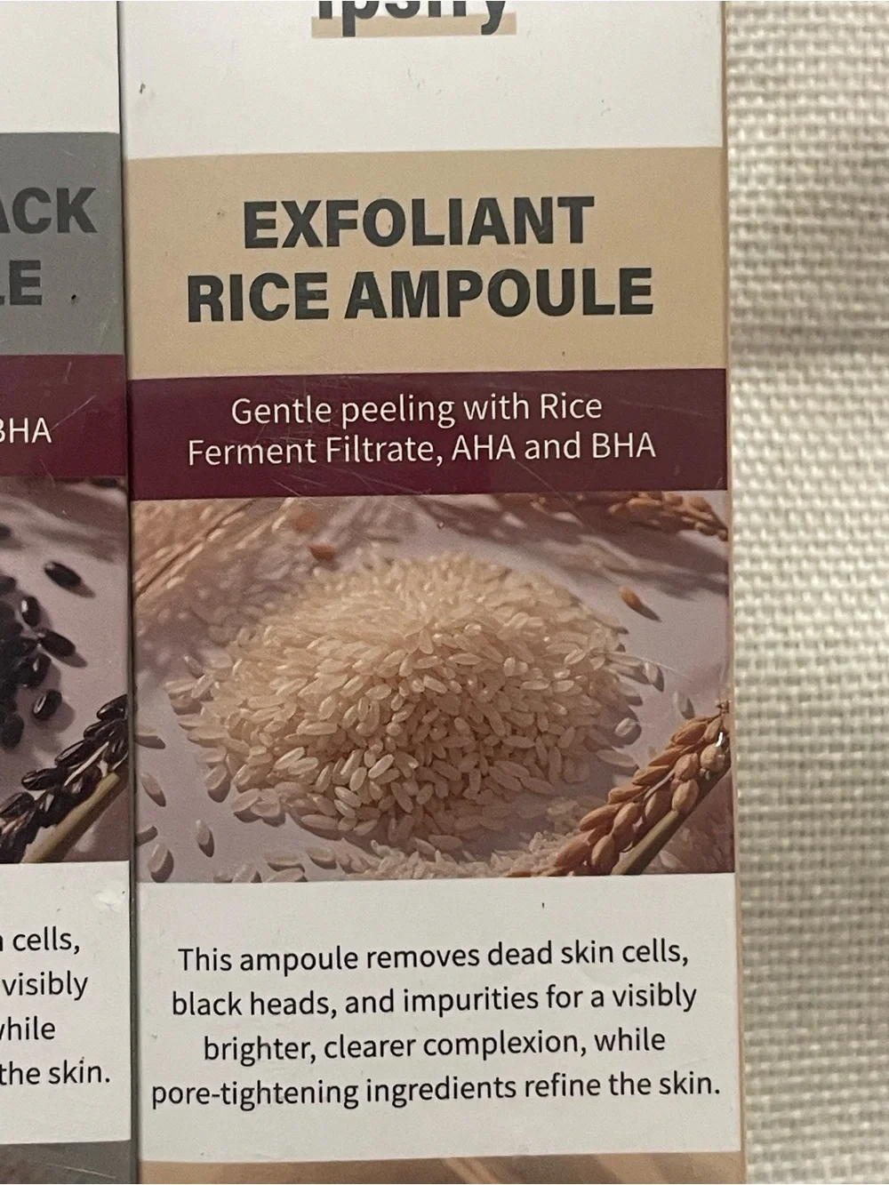 Black Rice & Rice Exfoliant Ampoule 2-pack Gentle Skin Peel Ipsify 08/2028